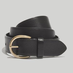 Madewell Perfect Leather Belt Medium - Black with Gold Buckle Size Medium